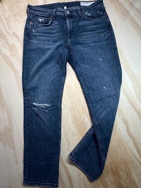 rag & bone Dre Slim Boyfriend Jeans 28 Abbots Wash Low Rise Tapered Denim